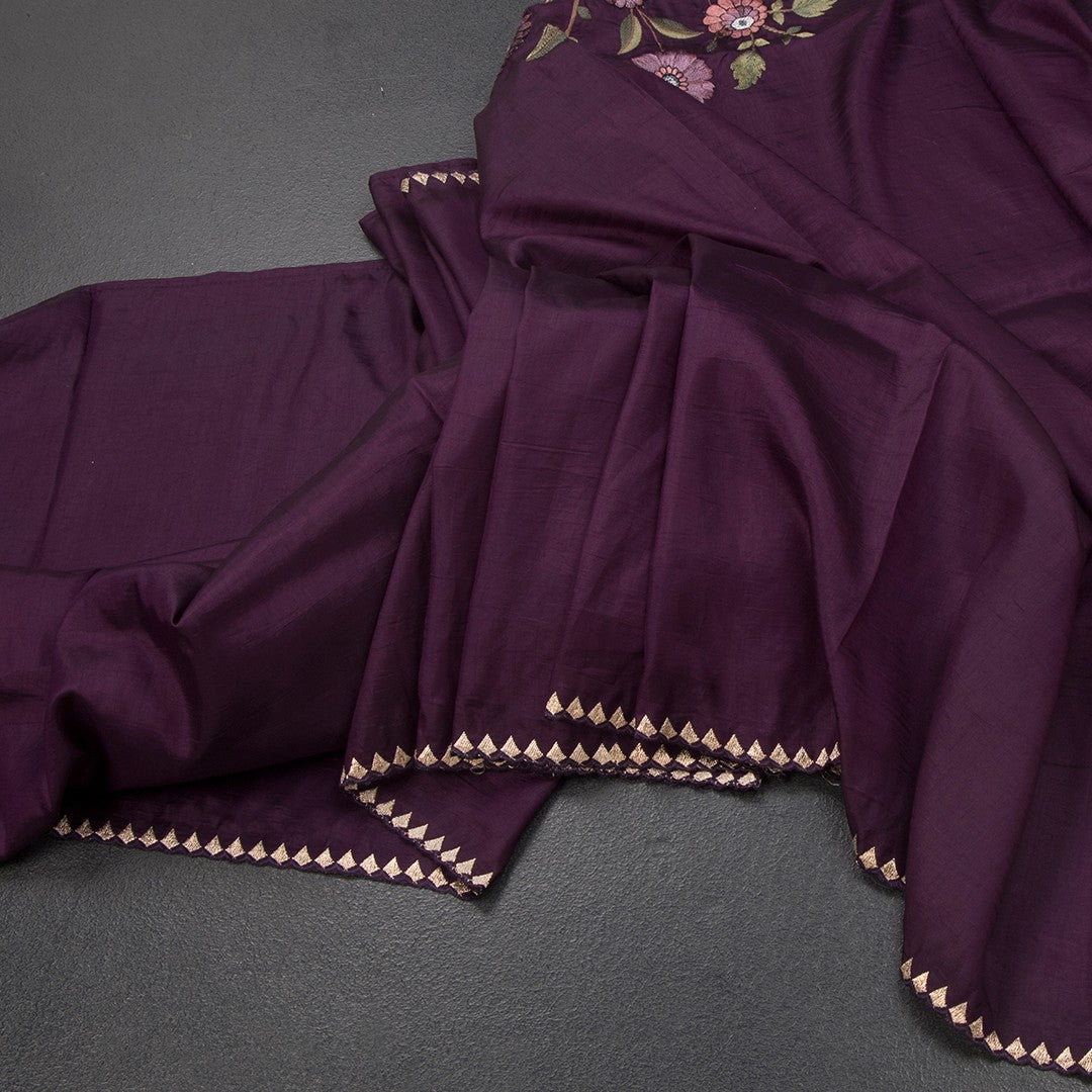 RTSR42182-Raw-Silk-Dark-Purple-Thread-Work-Saree-With-Birds-Design-main