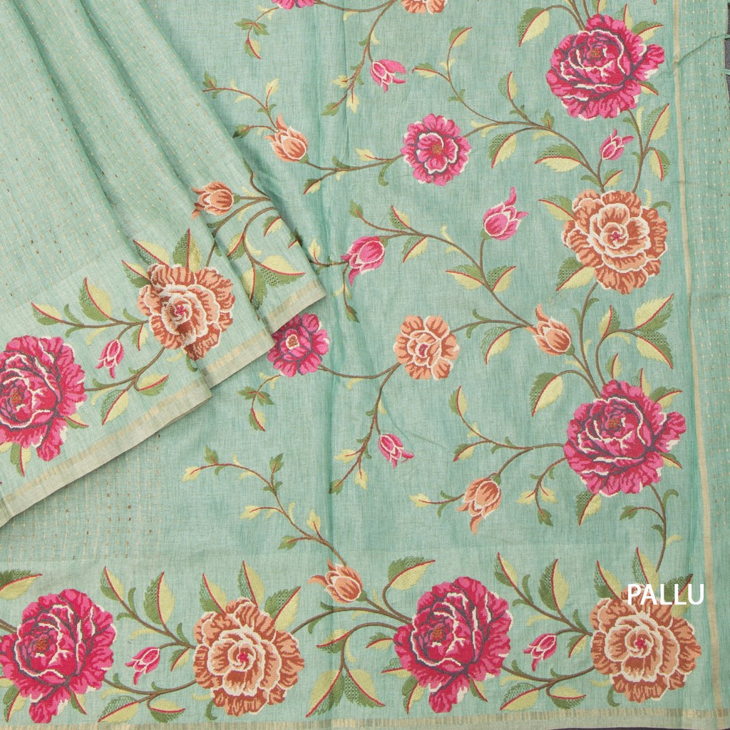 RTSR42186-3-Raw-Silk-Mint-Green-Zari-Stripes-Saree-With-Floral-Thread-Work-pallu
