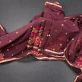 RTSR42188-Organza-Dark-Maroon-Floral-Thread-Work-Saree-main