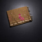 RTSR42189-1-Organza-Cinnamon-Brown-Floral-Thread-Work-Saree-fold