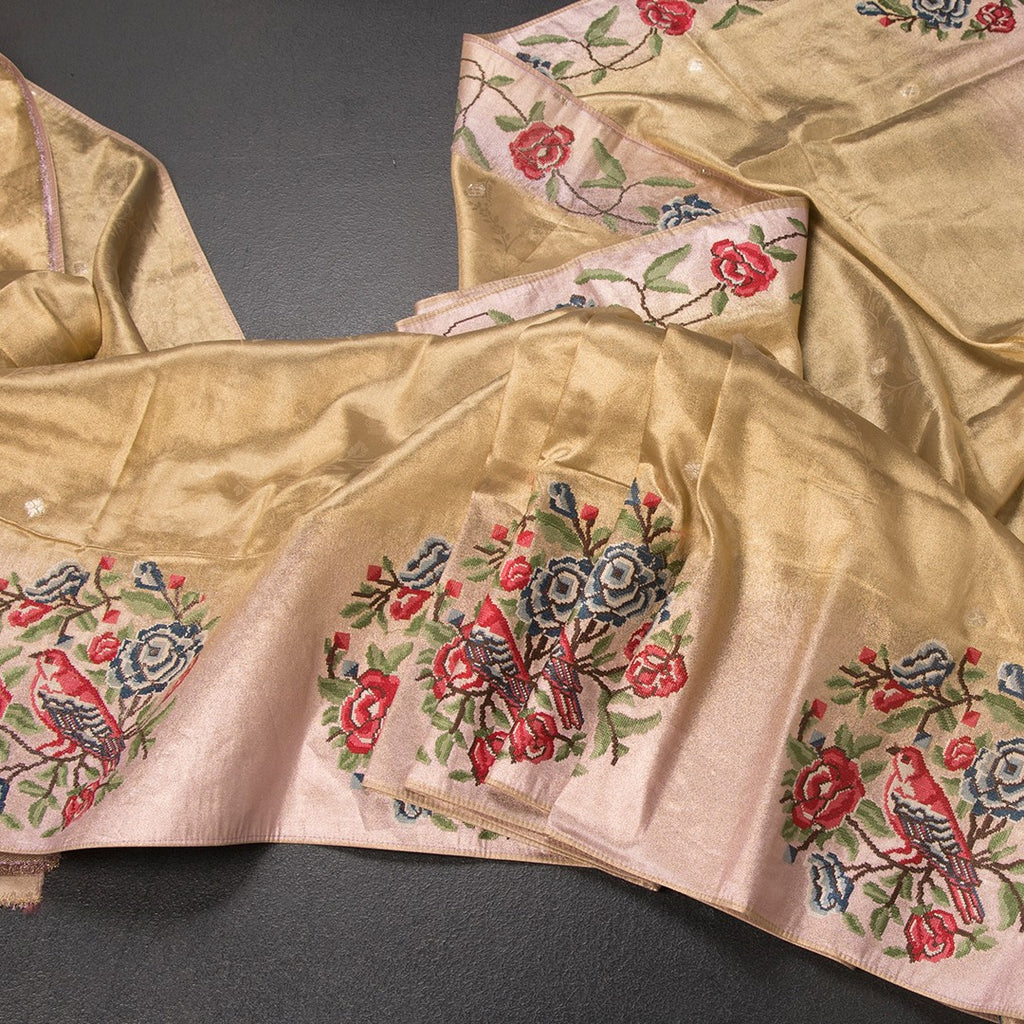 RTSR42194-Tissue-Gold-Saree-With-Zari-Buttas-And-Thread-Border-main