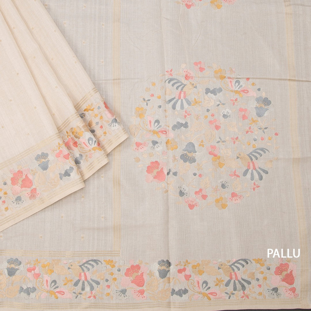 RTSR42201-3-Raw-Silk-Cream-Zari-Buttas-And-Thread-Border-pallu
