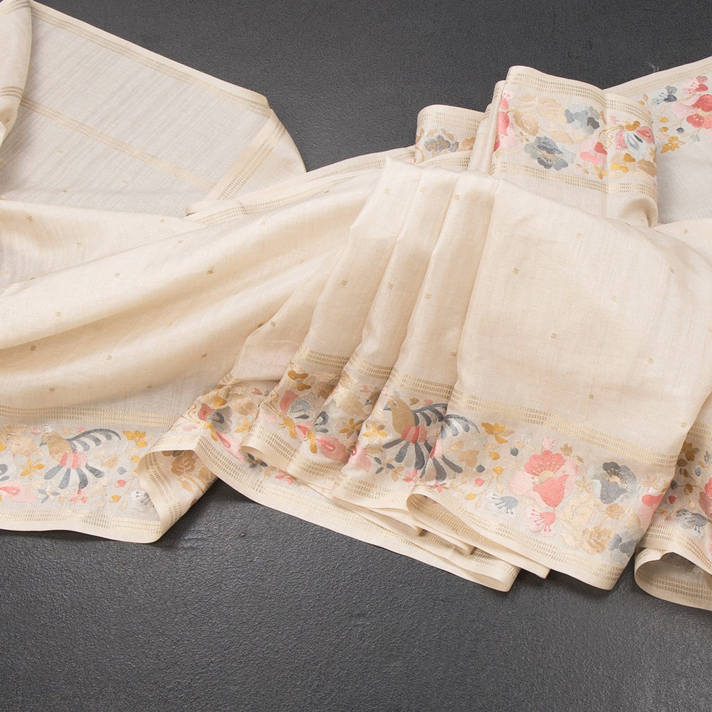 RTSR42201-Raw-Silk-Cream-Zari-Buttas-And-Thread-Border-main