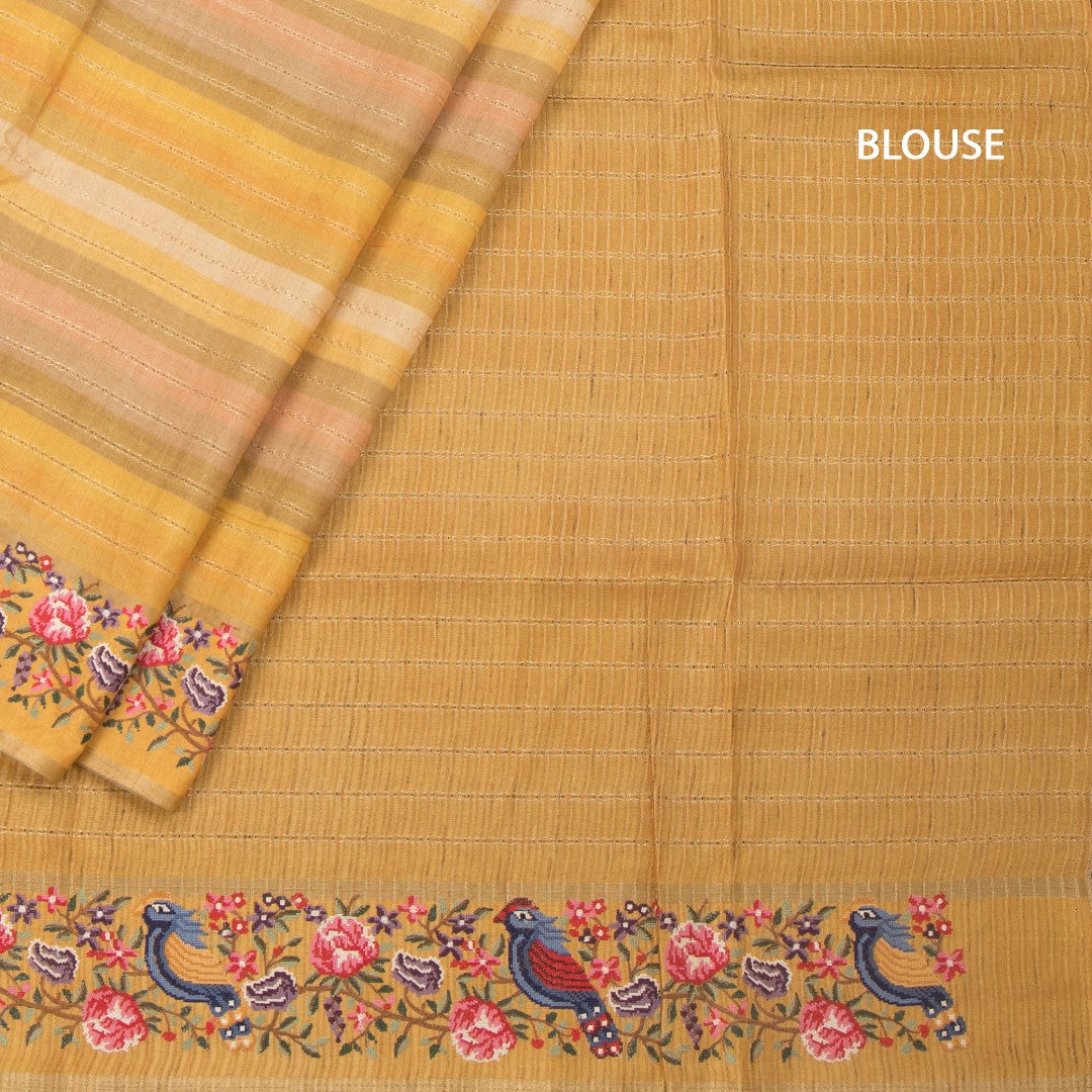 RTSR42202-4-Raw-Silk-Multi-Colour-Stripes-Design-Saree-And-Thread-Border-blouse