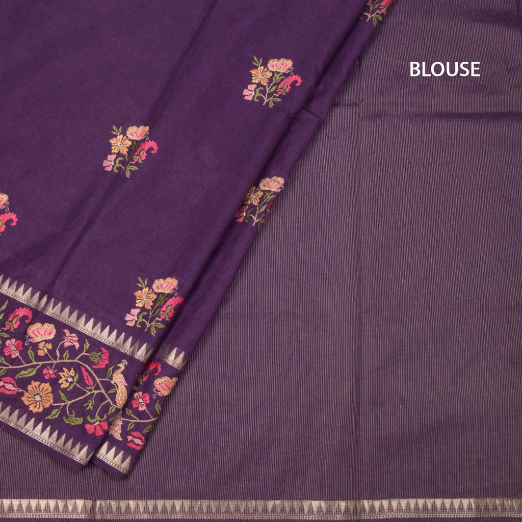 RTSR42206-4-Raw-Silk-Dark-Purple-Floral-Thread-Work-Saree-blouse