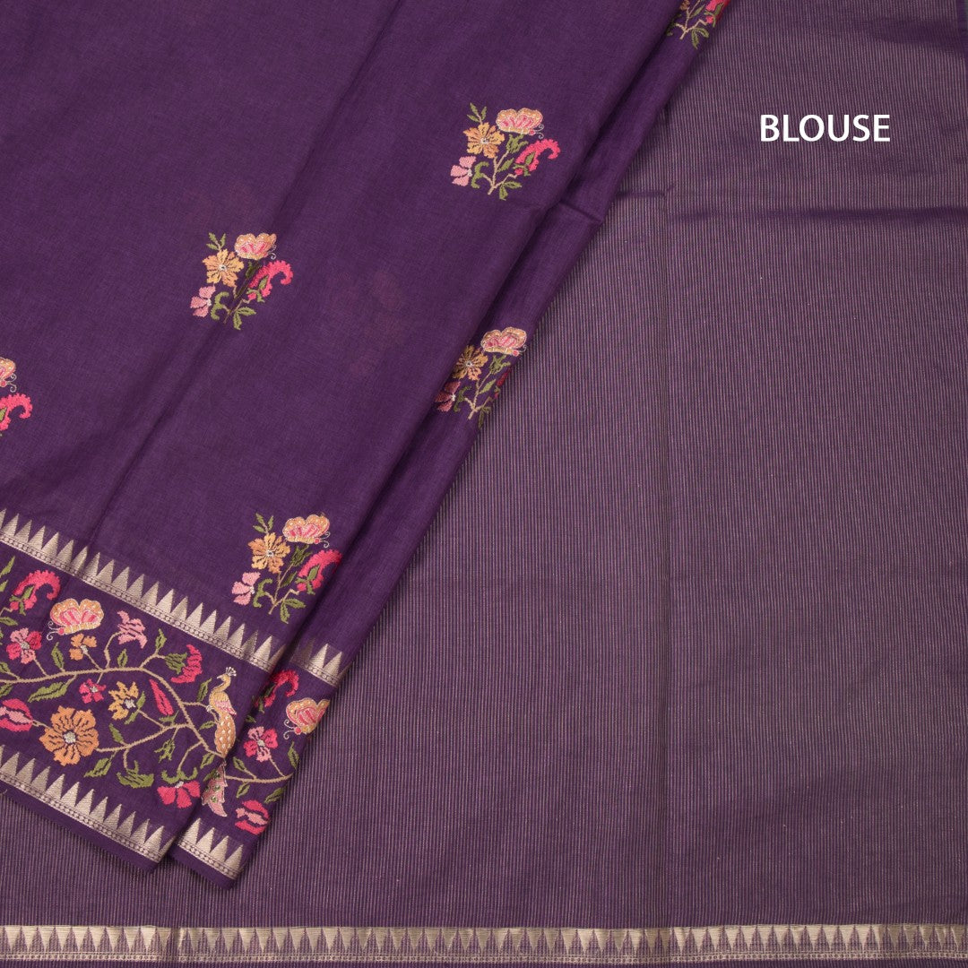 RTSR42206-4-Raw-Silk-Dark-Purple-Floral-Thread-Work-Saree-blouse