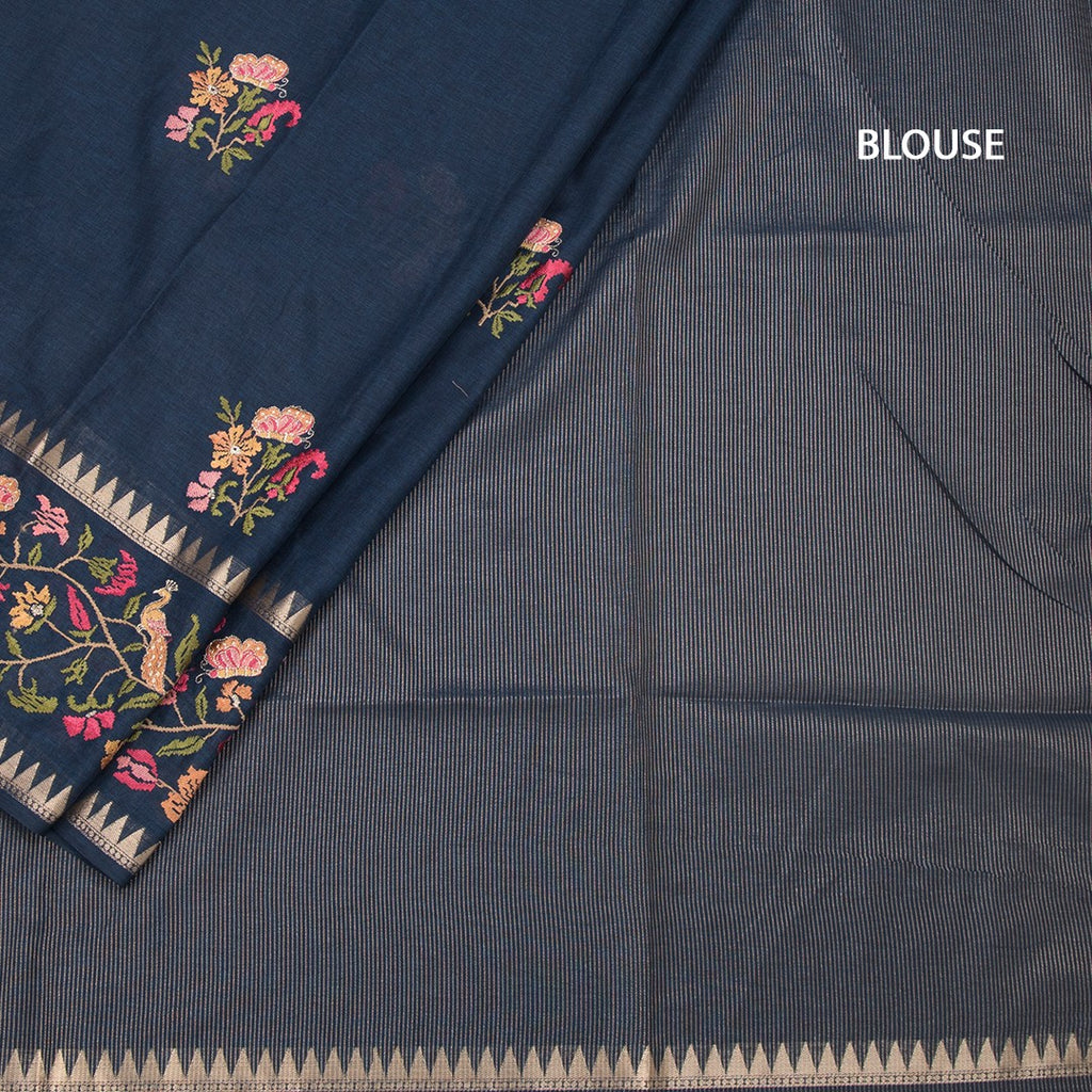 RTSR42207-4-Raw-Silk-Teal-Blue-Floral-Thread-Work-Saree-02-blouse