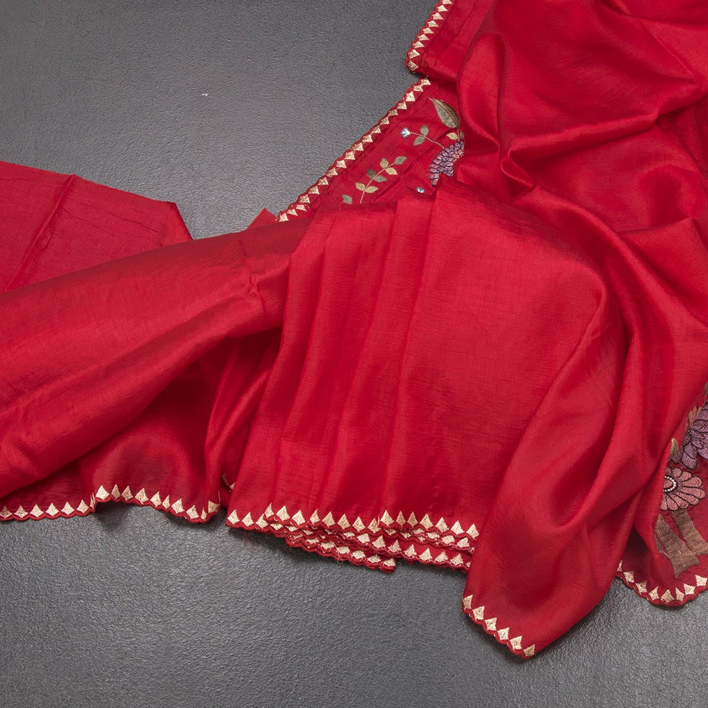RTSR42211-Raw-Silk-Pinkish-Red-Thread-Work-Saree-With-Birds-Design-main
