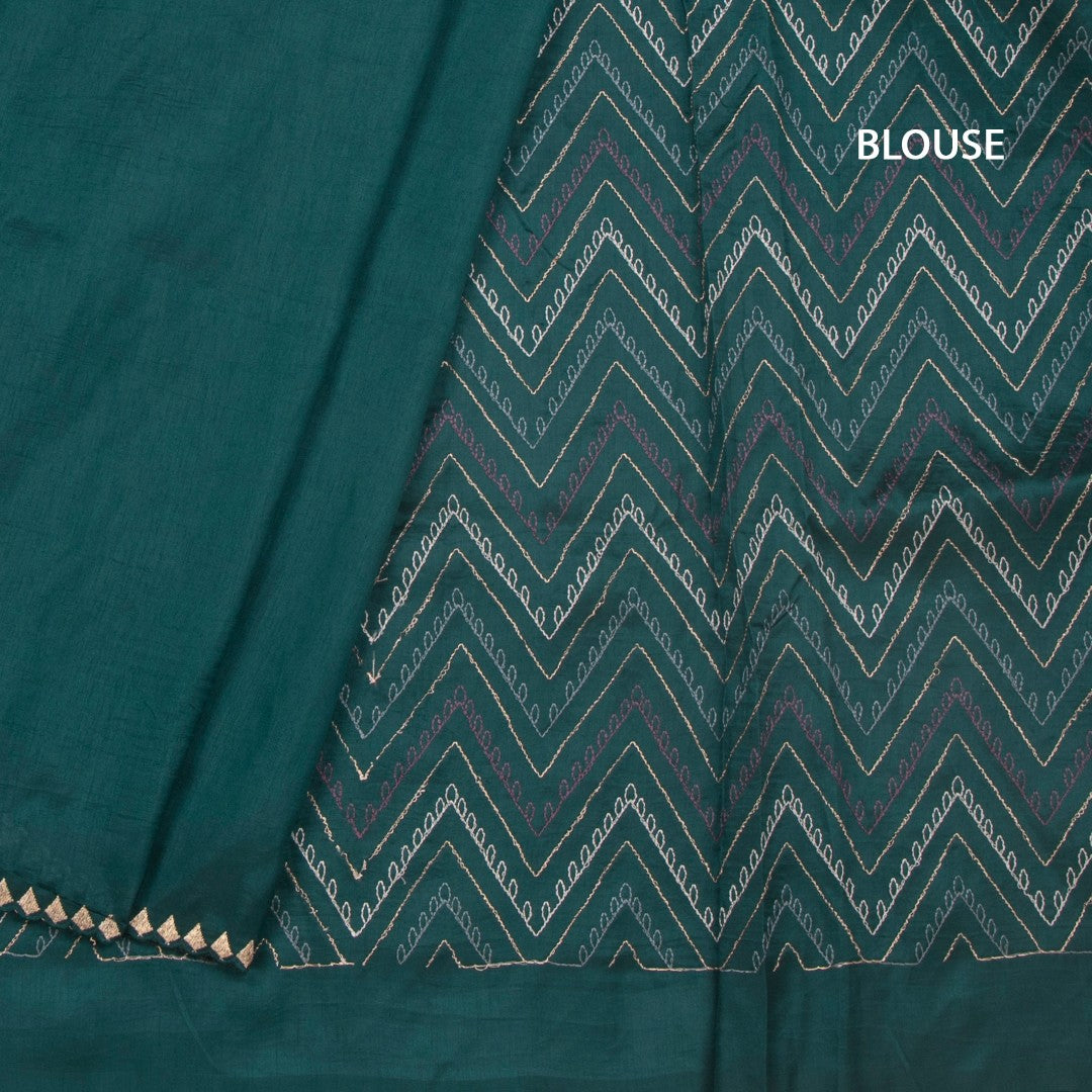 RTSR42212-4-Raw-Silk-Peacock-Green-Thread-Work-Saree-With-Birds-Design-blouse