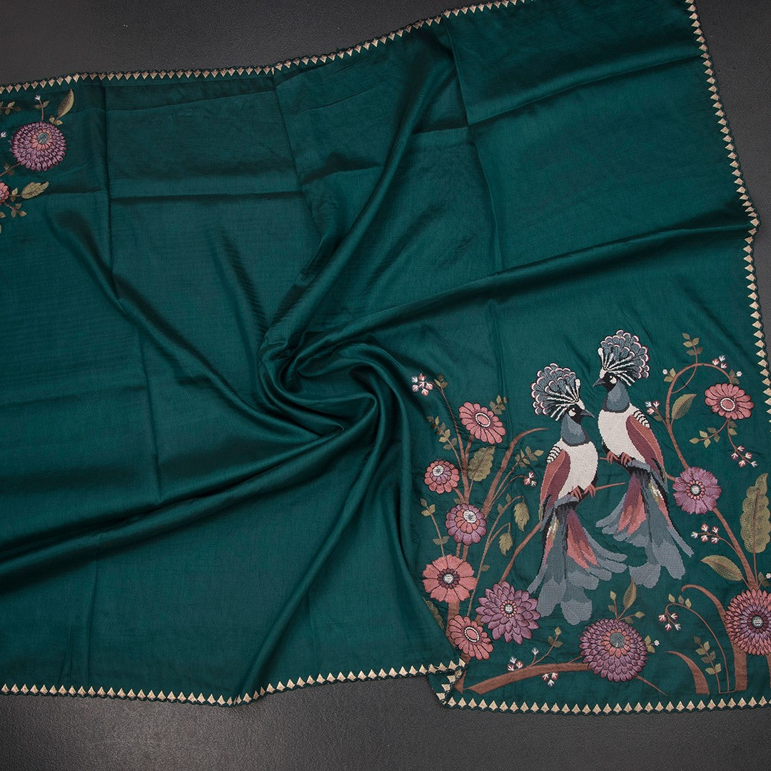 RTSR42212-5-Raw-Silk-Peacock-Green-Thread-Work-Saree-With-Birds-Design-crush