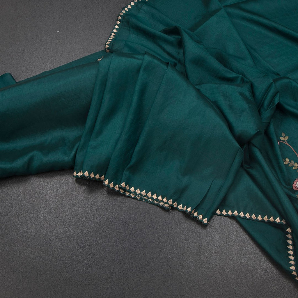 RTSR42212-Raw-Silk-Peacock-Green-Thread-Work-Saree-With-Birds-Design-main