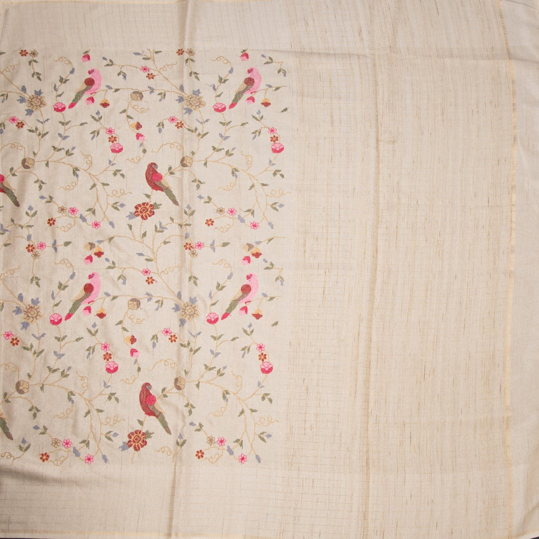 RTSR42213-2-Raw-Silk-Cream-Thread-Work-Saree-With-Birds-Design-02-full-veiw
