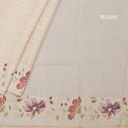 RTSR42214-4-Raw-Silk-Cream-Zari-Checked-Saree-And-Floral-Thread-Border-blouse