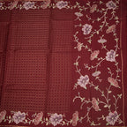 RTSR42216-2-Raw-Silk-Maroon-Zari-Checked-Saree-And-Floral-Thread-Border-02-full-veiw