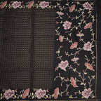 RTSR42218-2-Raw-Silk-Black-Zari-Checked-Saree-And-Floral-Thread-Border-full-veiw