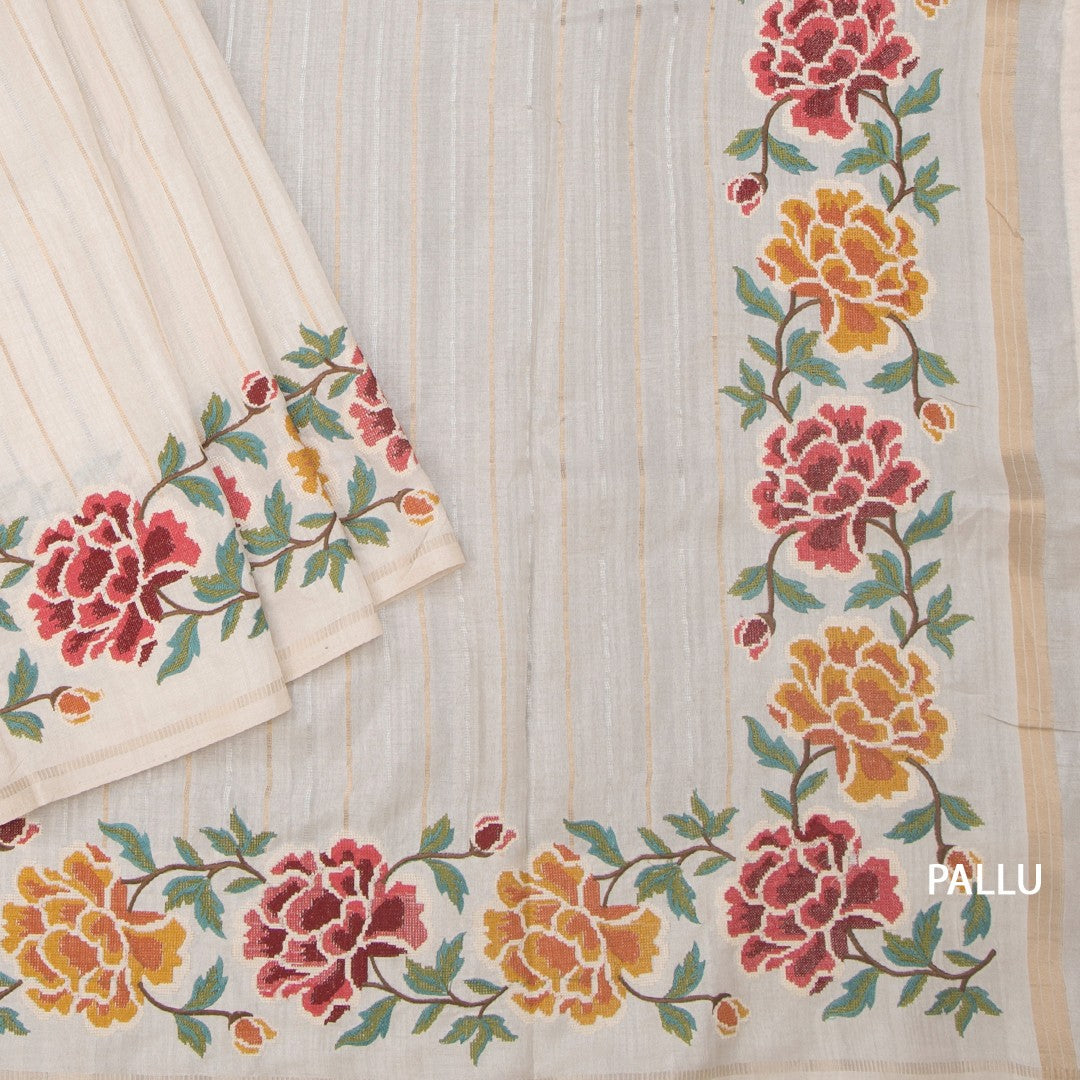 RTSR42228-3-Raw-Silk-Cream-Zari-Stripes-Saree-And-Floral-Thread-Border-pallu