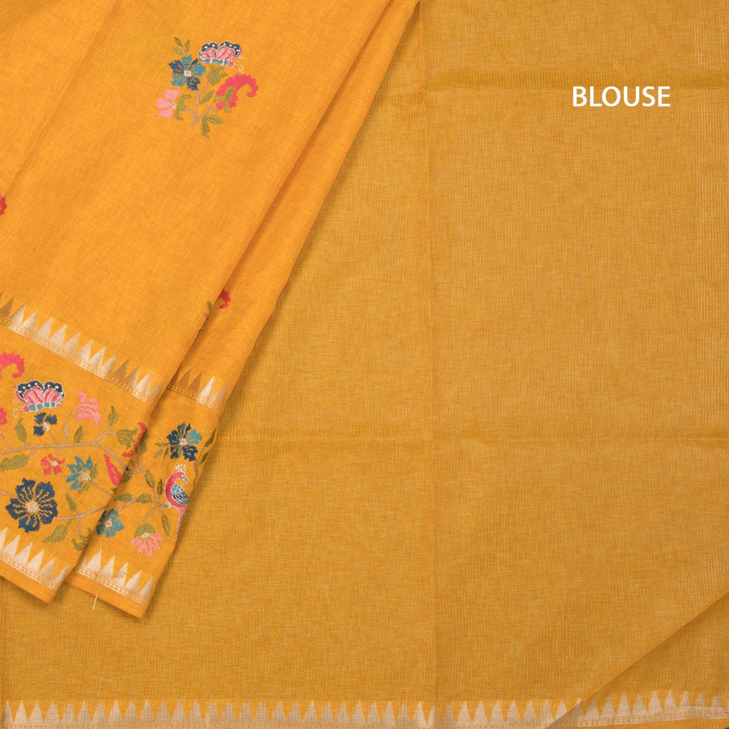 RTSR42229-4-Raw-Silk-Mango-Yellow-Floral-Thread-Work-Saree-blouse