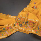RTSR42229-Raw-Silk-Mango-Yellow-Floral-Thread-Work-Saree-main