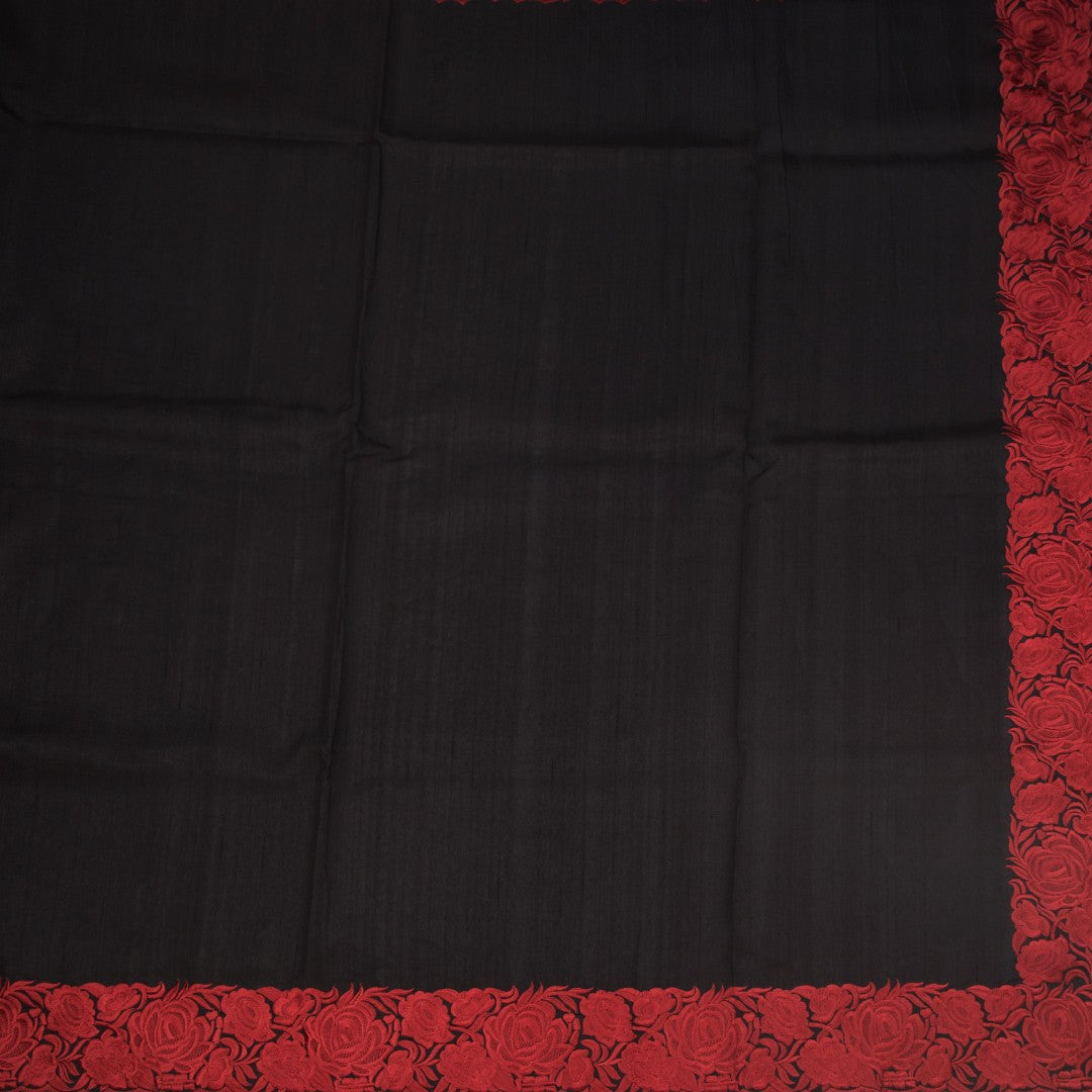 RTSR42253-2-Raw-Silk-Black-Plain-Saree-And-Thread-Border-full-veiw