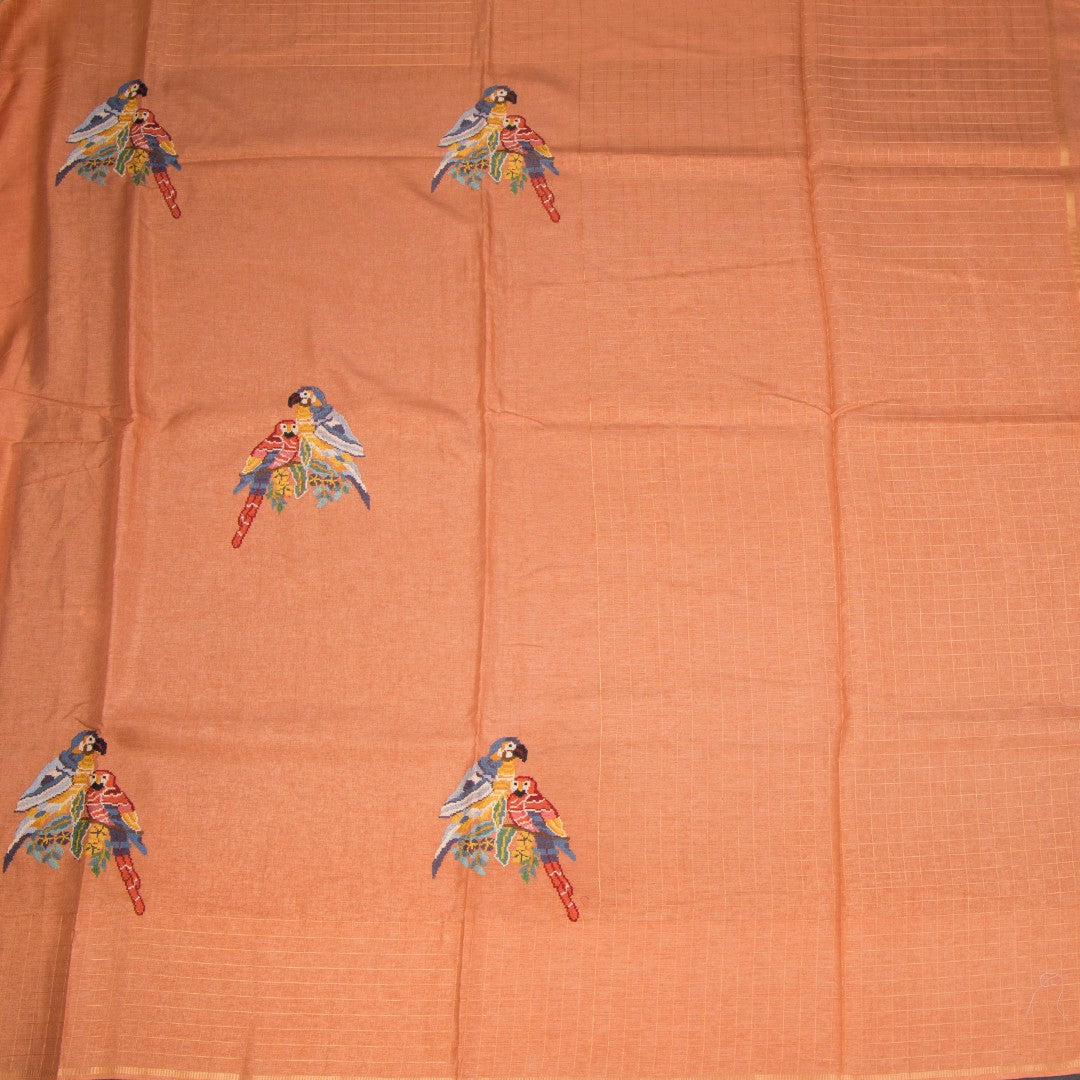 RTSR42256-2-Raw-Silk-Peach-Thread-Work-Saree-With-Birds-Design-02-full-veiw