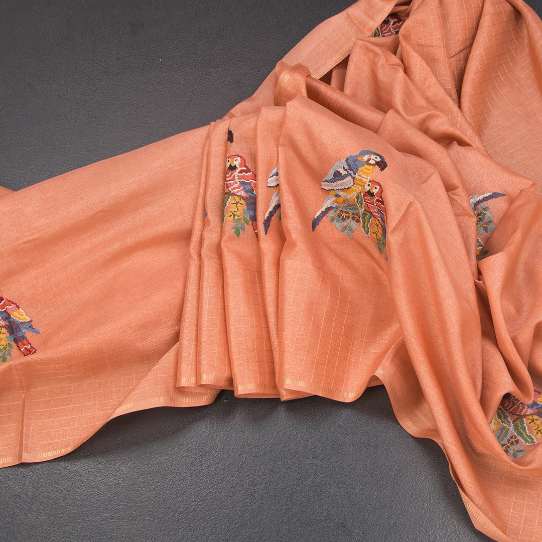 RTSR42256-Raw-Silk-Peach-Thread-Work-Saree-With-Birds-Design-02-main
