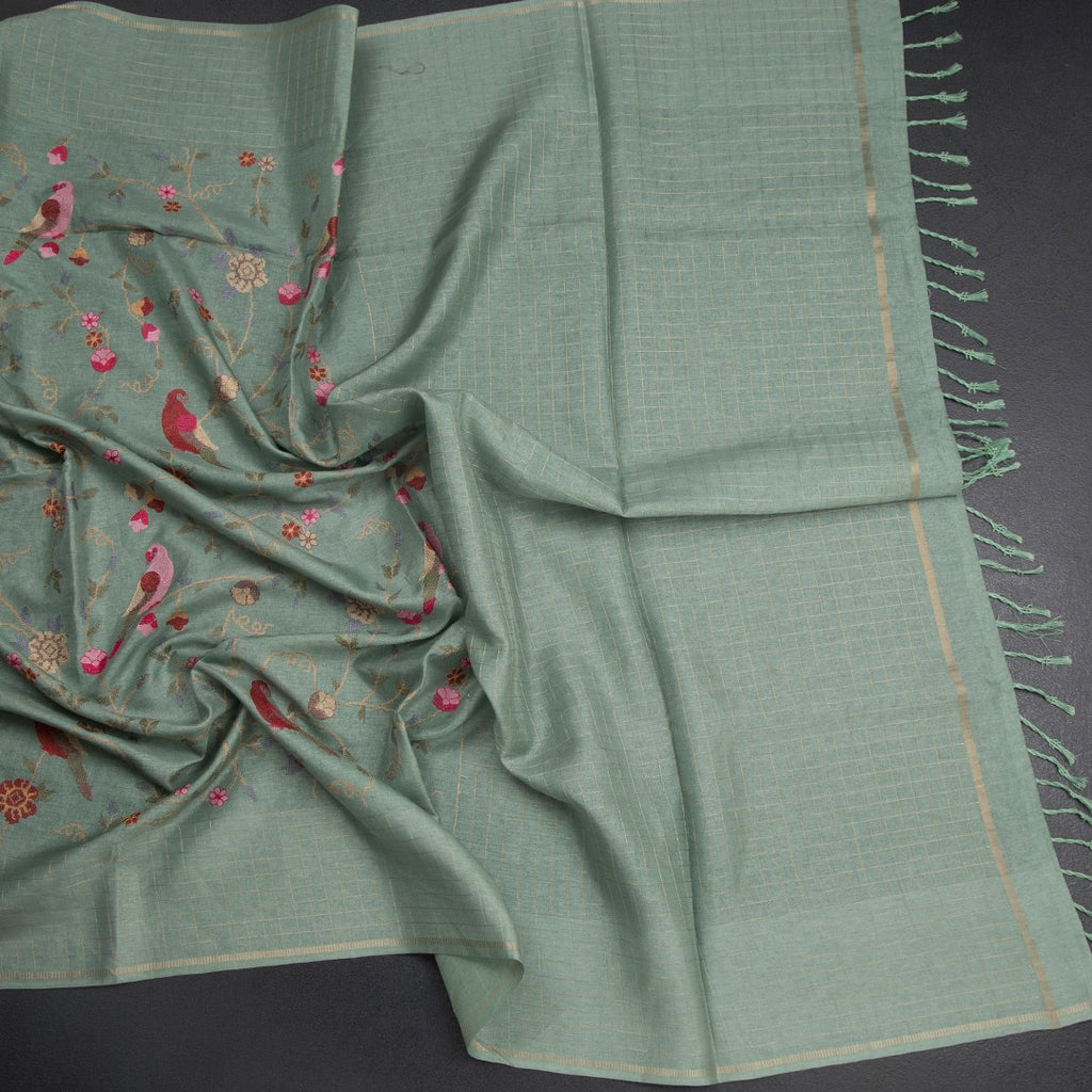 RTSR42257-5-Raw-Silk-Pista-Green-Thread-Work-Saree-With-Birds-Design-crush