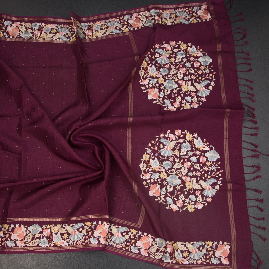 RTSR42262-5-Raw-Silk-Wine-Colour-Saree-With-Zari-Buttas-And-Thread-Border-crush