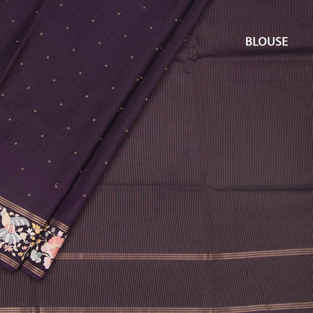 RTSR42265-4-Raw-Silk-Dark-Purple-Saree-With-Zari-Buttas-And-Thread-Border-blouse