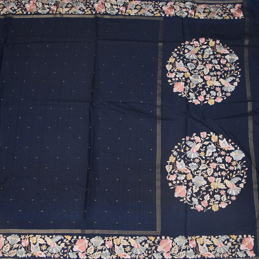 RTSR42267-2-Raw-Silk-Navy-Blue-Saree-With-Zari-Buttas-And-Thread-Border-full-veiw