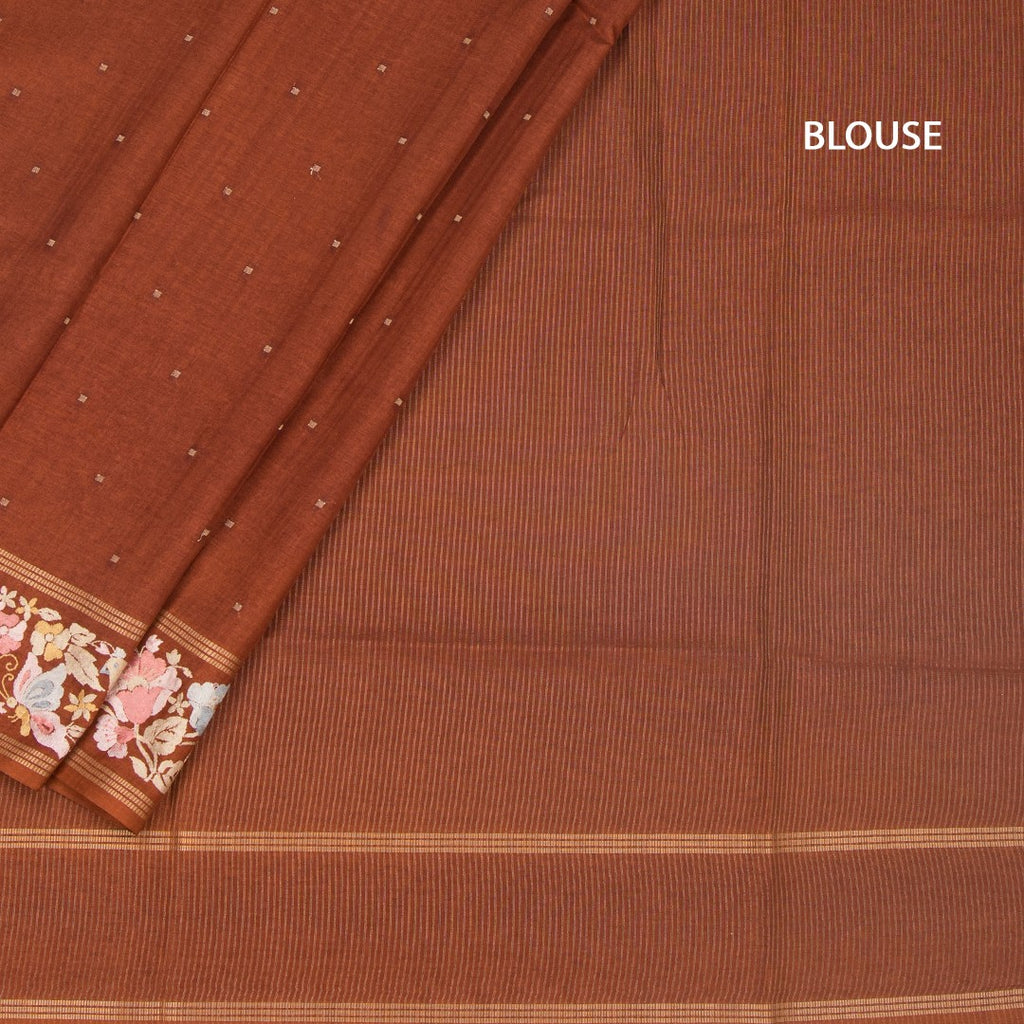 RTSR42269-4-Raw-Silk-Rust-Brown-Saree-With-Zari-Buttas-And-Thread-Border-blouse