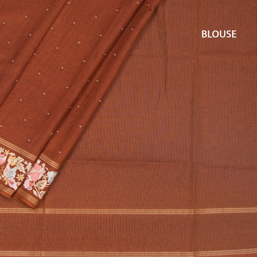 RTSR42269-4-Raw-Silk-Rust-Brown-Saree-With-Zari-Buttas-And-Thread-Border-blouse