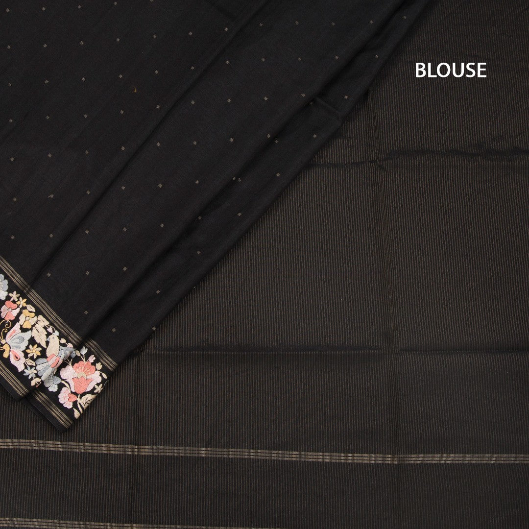 RTSR42270-4-Raw-Silk-Black-Saree-With-Zari-Buttas-And-Thread-Border-blouse