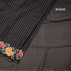 RTSR42275-4-Raw-Silk-Black-Zari-Stripes-Saree-And-Floral-Thread-Border-blouse