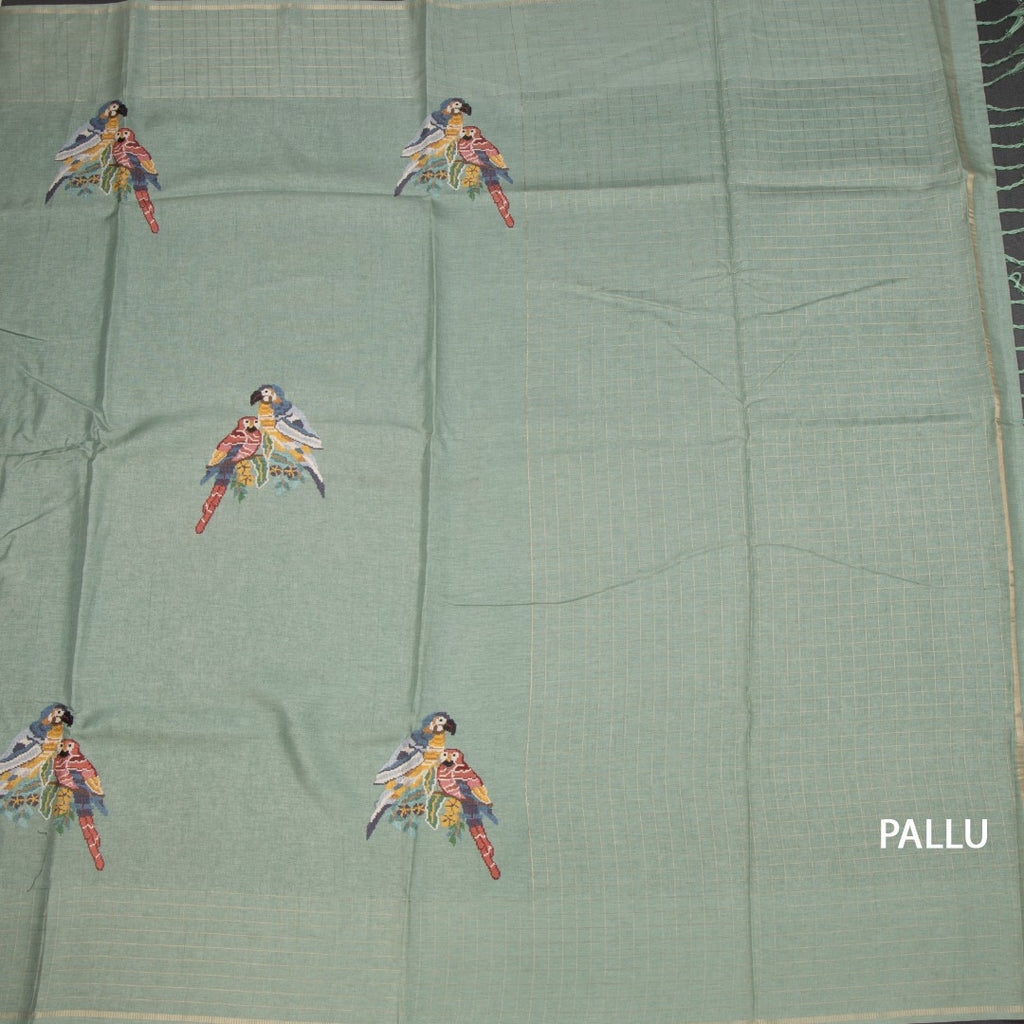 RTSR42296-2-Raw-Silk-Pista-Green-Thread-Work-Saree-With-Birds-Design-02-pallu