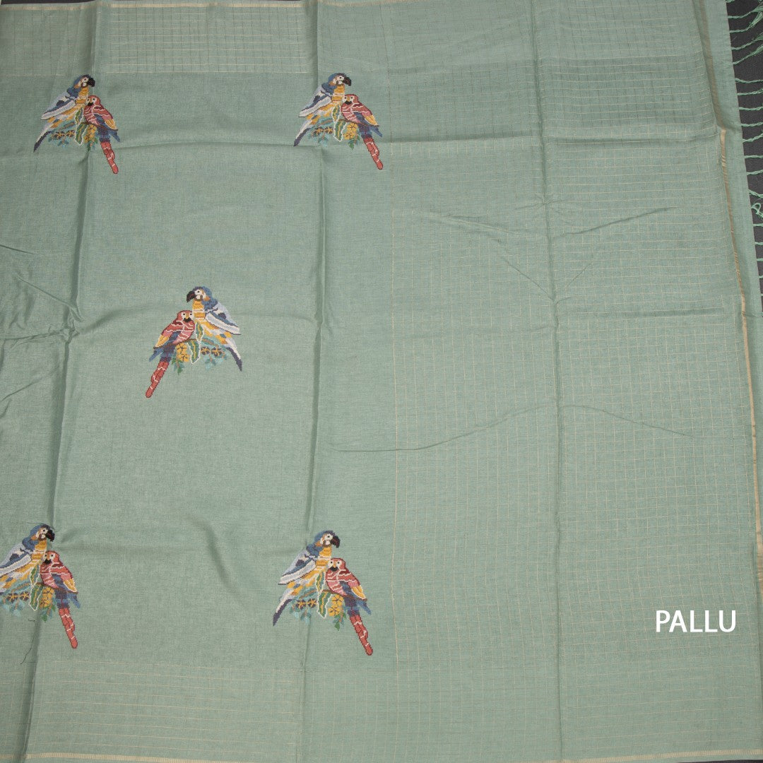 RTSR42296-2-Raw-Silk-Pista-Green-Thread-Work-Saree-With-Birds-Design-02-pallu