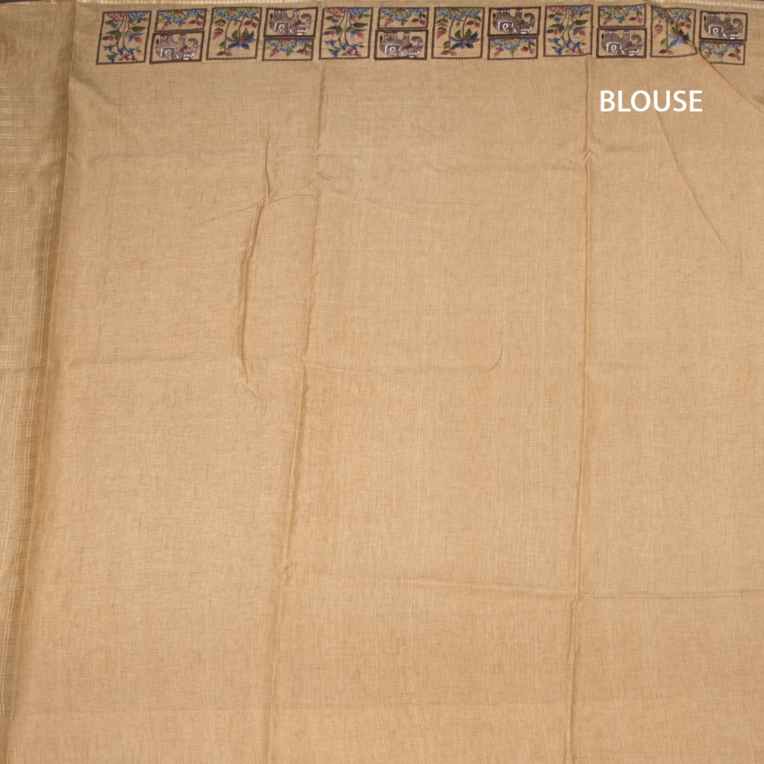 RTSR42299-3-Raw-Silk-Light-Brown-Zari-Checked-Saree-And-Thread-Border-blouse