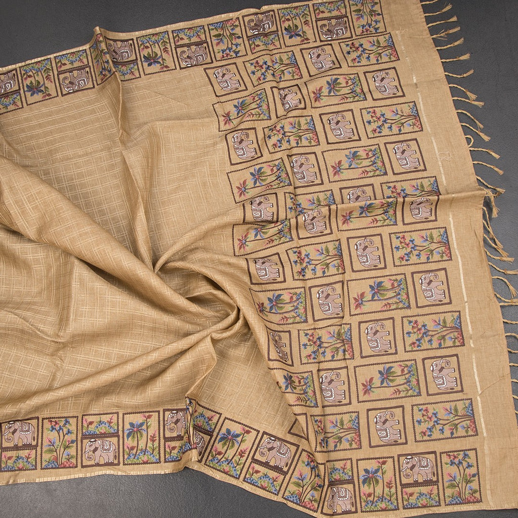 RTSR42299-4-Raw-Silk-Light-Brown-Zari-Checked-Saree-And-Thread-Border-crush