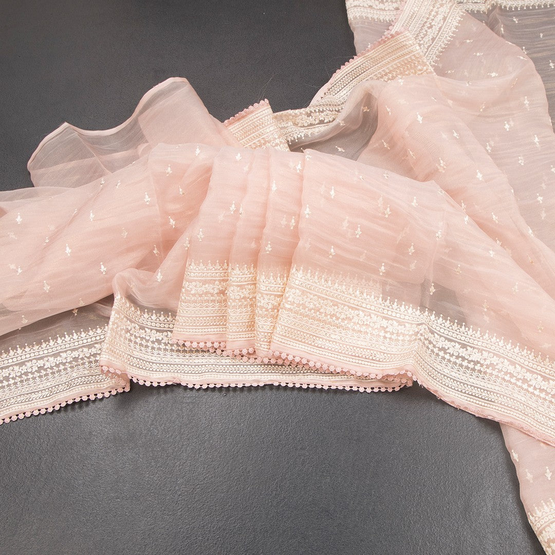 RTSR42318-Organza-Peach-Thread-Work-Saree-main