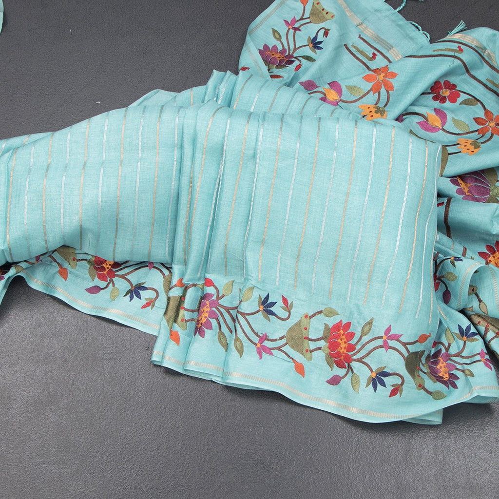 RTSR42325-Raw-Silk-Sky-Blue-Zari-Stripes-Saree-And-Thread-Border-02-main