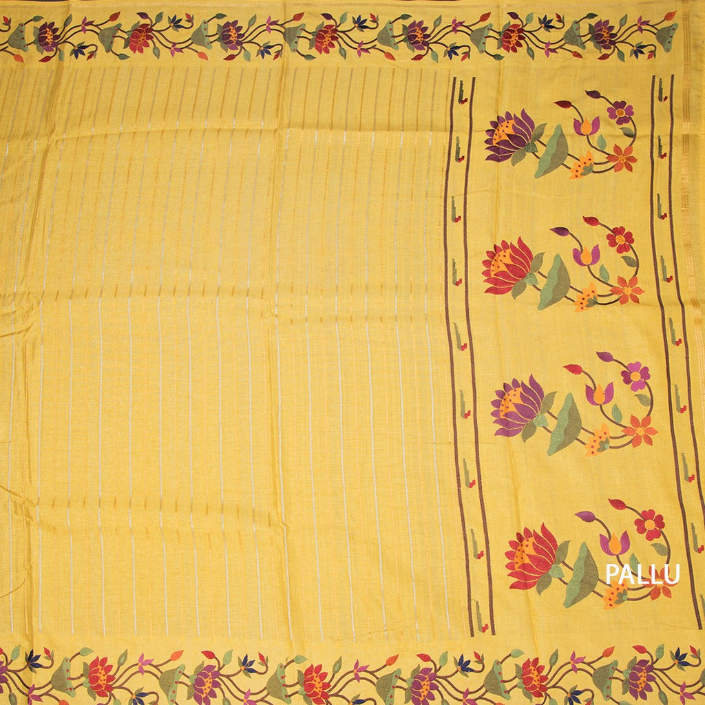 RTSR42327-2-Raw-Silk-Yellow-Zari-Stripes-Saree-And-Thread-Border-02-pallu