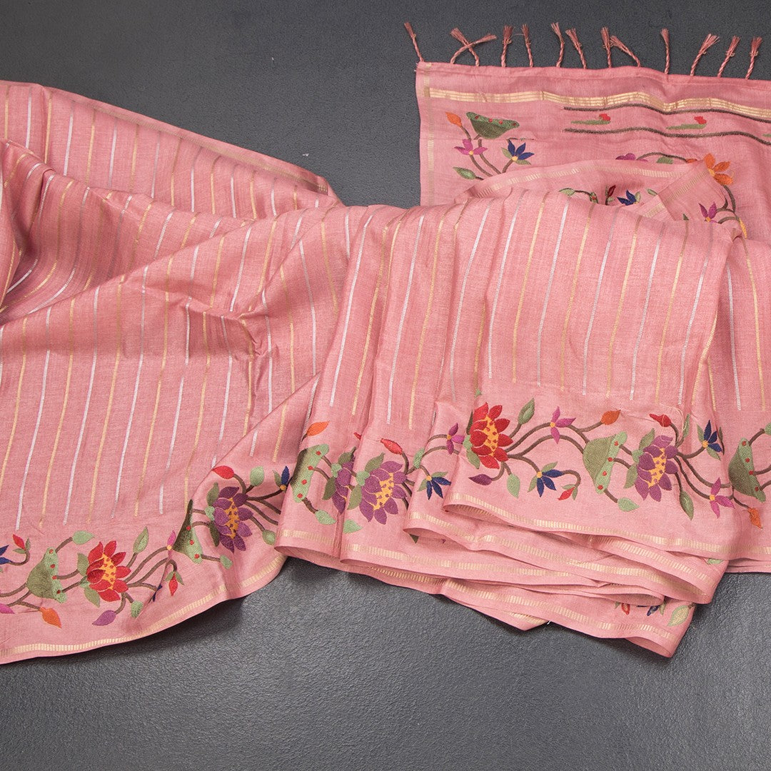 RTSR42328-Raw-Silk-Peach-Zari-Stripes-Saree-And-Thread-Border-04-main