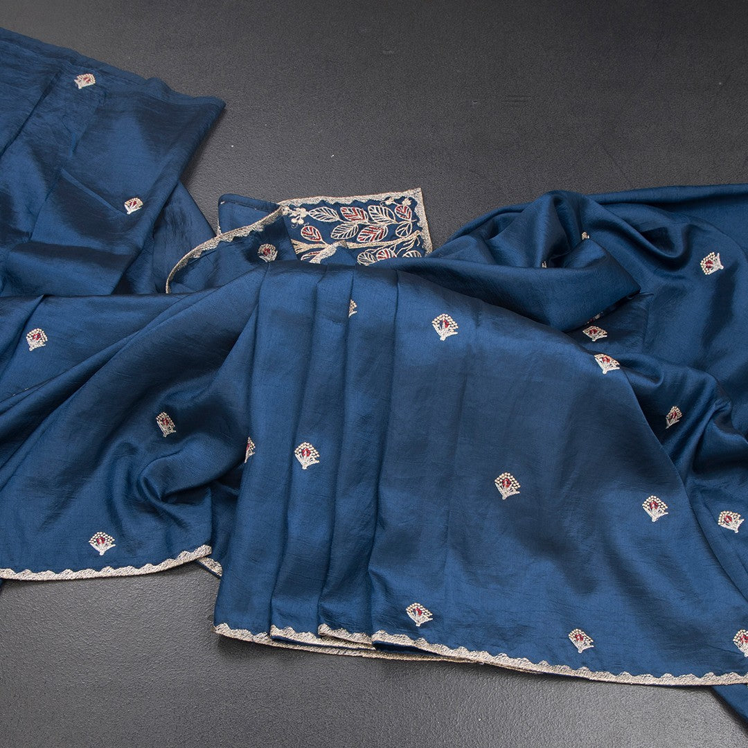 RTSR42372-Raw-Silk-Teal-Blue-Zari-Worked-Saree-In-Tree-Design-main