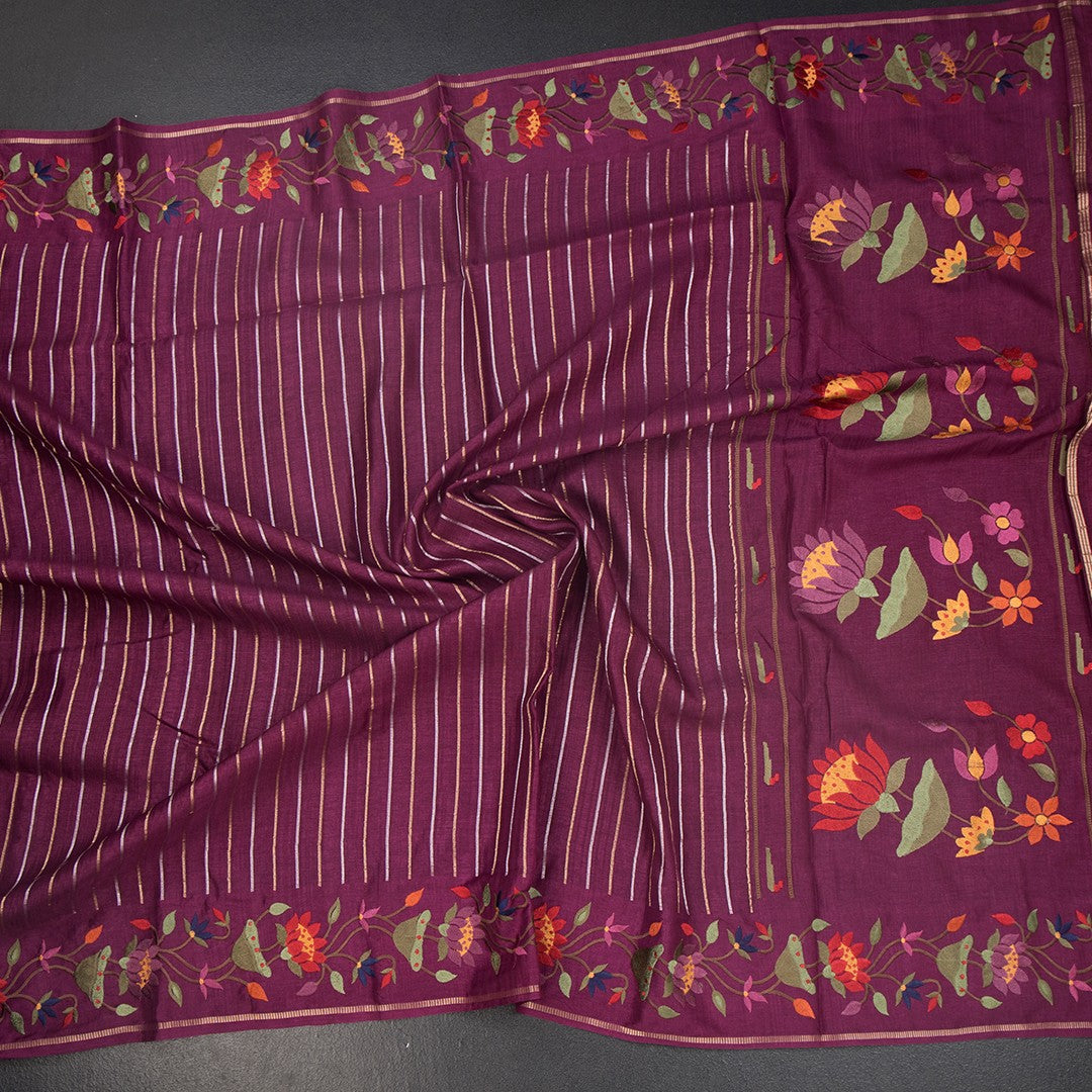 RTSR42380-4-Raw-Silk-Purple-Zari-Stripes-Saree-And-Thread-Border-crush