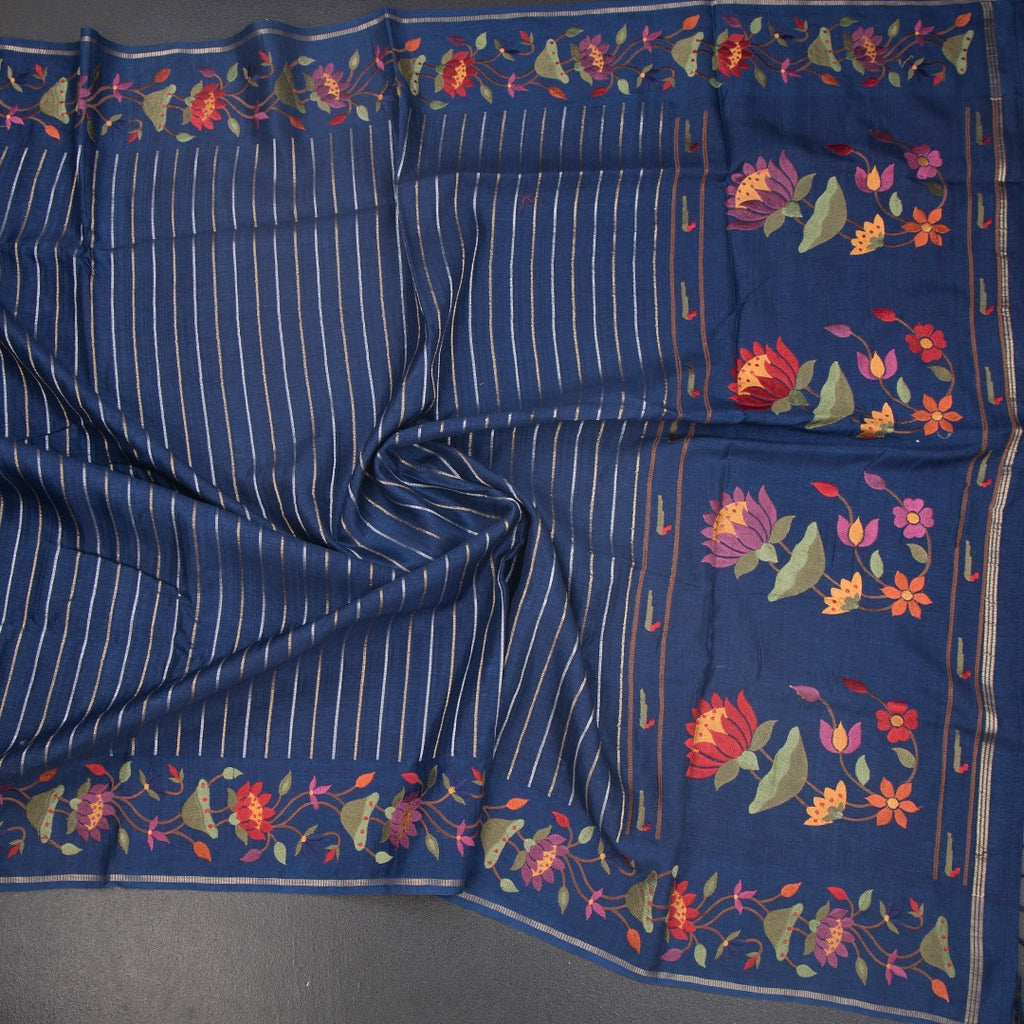 RTSR42381-4-Raw-Silk-Dark-Blue-Zari-Stripes-Saree-And-Thread-Border-02-crush
