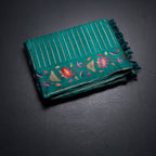 RTSR42383-1-Raw-Silk-Peacock-Green-Zari-Stripes-Saree-And-Thread-Border-fold