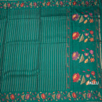 RTSR42383-2-Raw-Silk-Peacock-Green-Zari-Stripes-Saree-And-Thread-Border-pallu
