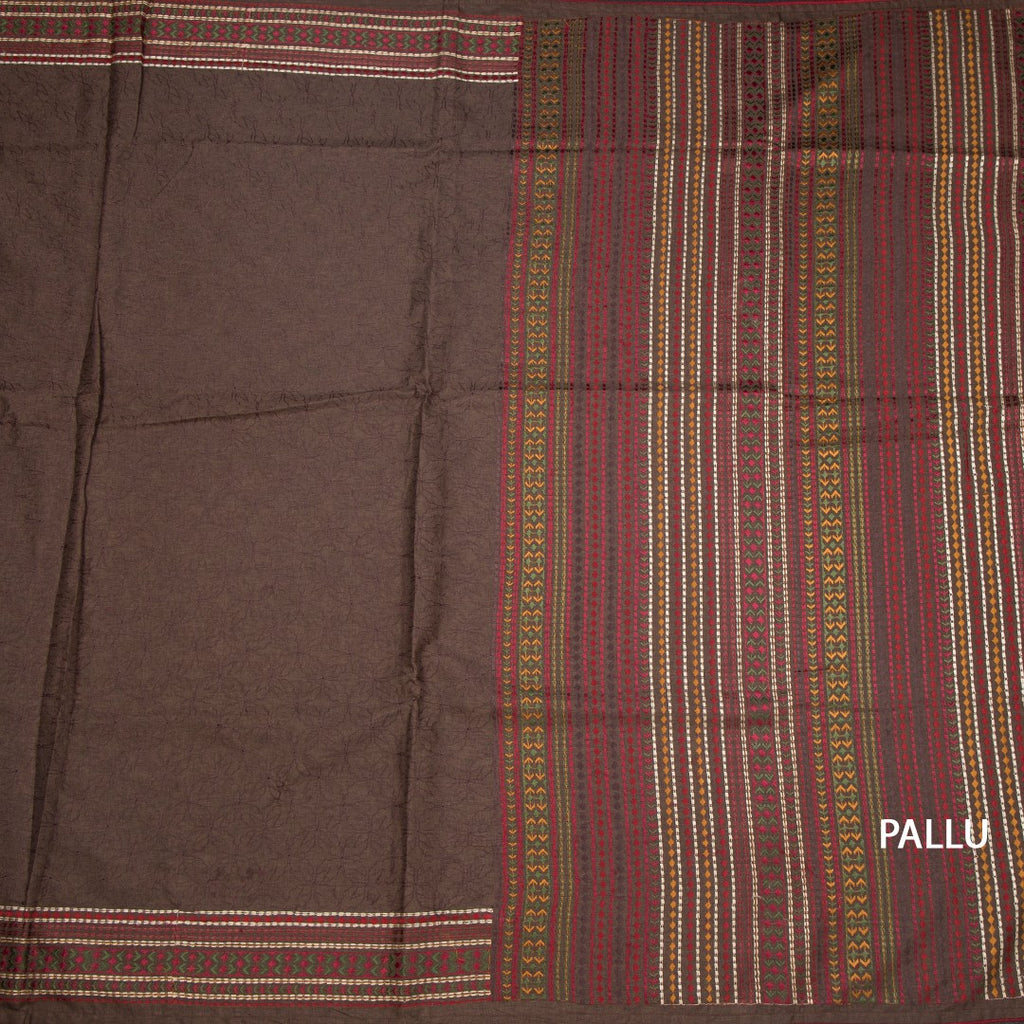 RTSR42389-2-Raw-Silk-Dark-Brown-Thread-Work-Saree-pallu