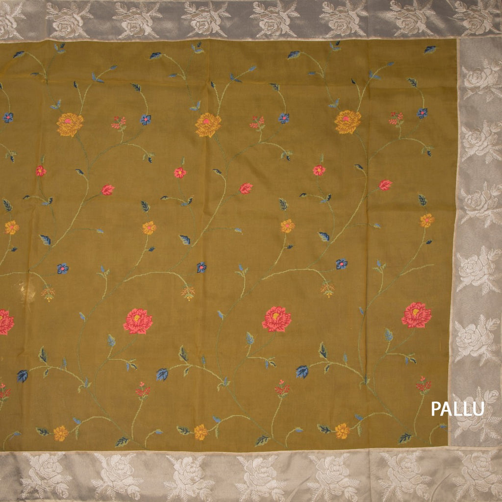 RTSR42455-2-Organza-Mustard-Yellow-Floral-Thread-Work-Saree-pallu