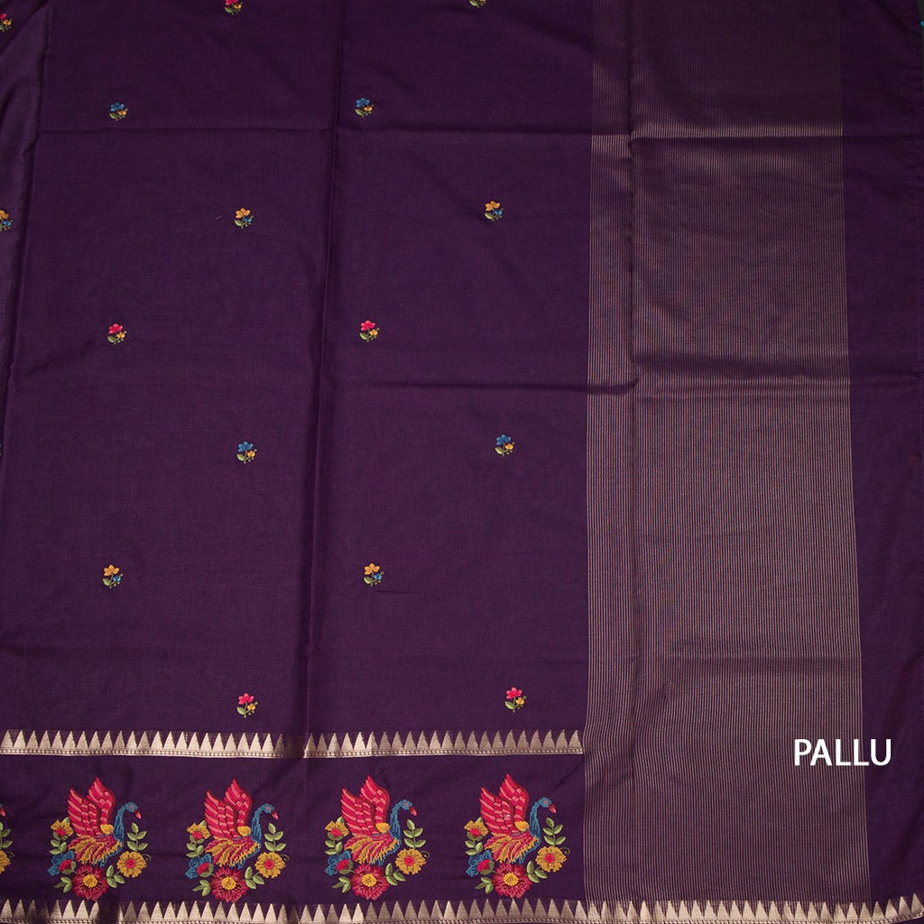 RTSR42460-2-Raw-Silk-Dark-Purple-Thread-Work-Saree-pallu