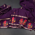 RTSR42460-Raw-Silk-Dark-Purple-Thread-Work-Saree-main